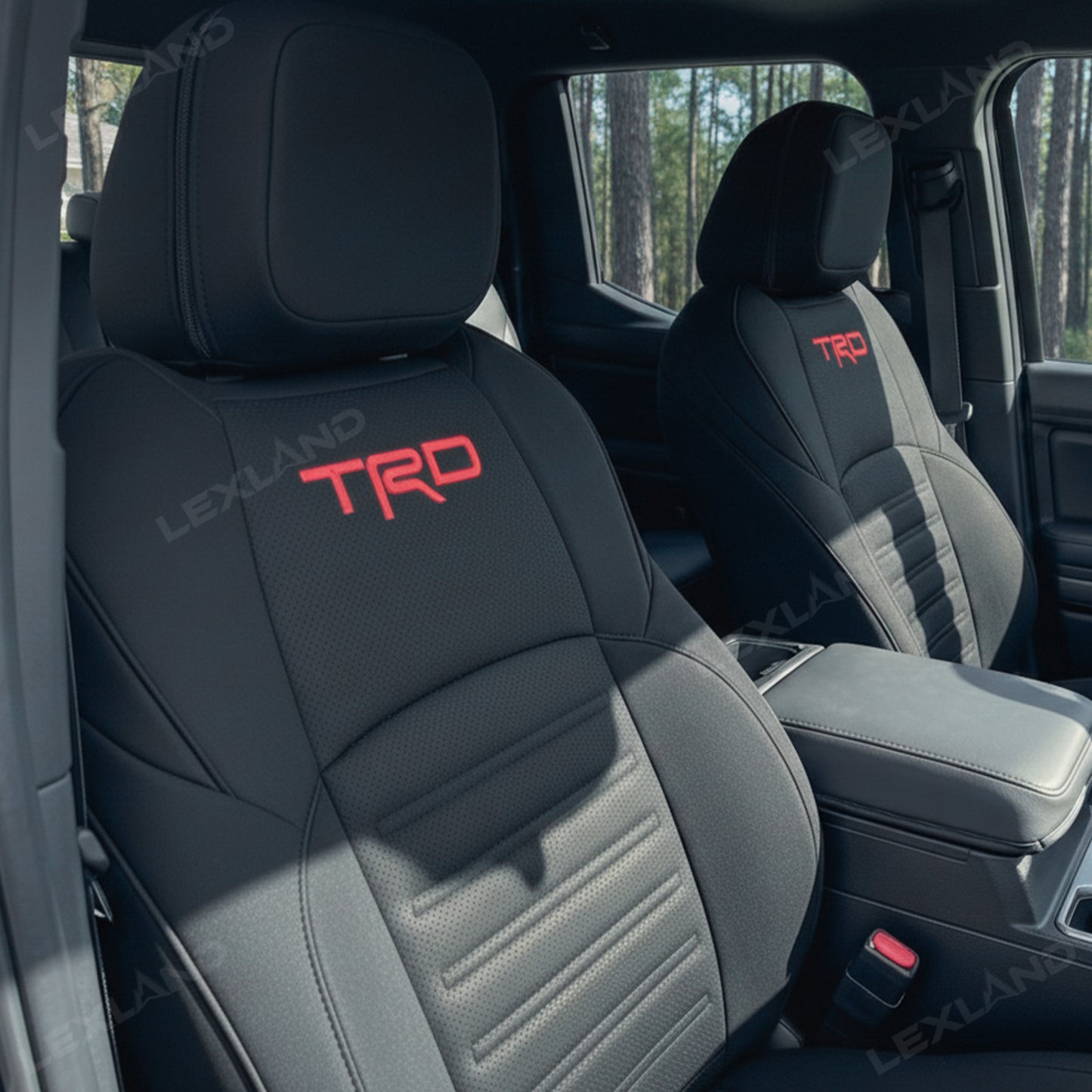 Tacoma /4Runner Seat Covers Embossed Nappa Leather Seat Protectors with TRD Style for Toyota