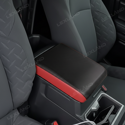 Tacoma /4Runner Center Console Cover Carbon Fiber Style Leather Armrest Box Cover Trim for Toyota