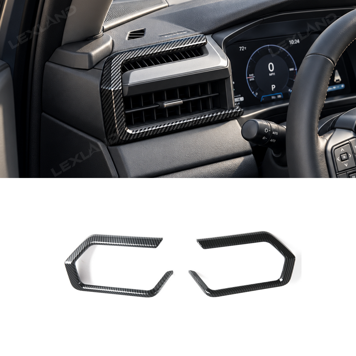 RAV4 Front Side Air Vent Outlet Covers ABS Carbon Fiber Style Dashboard AC Vent Overlays 2PCS