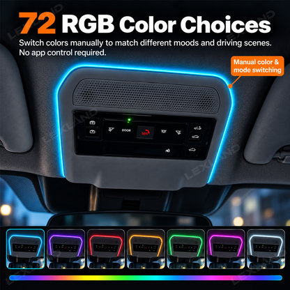 RAV4 RGB Reading Light 72-Color Overhead Lamp Interior Ambient Lighting for Toyota