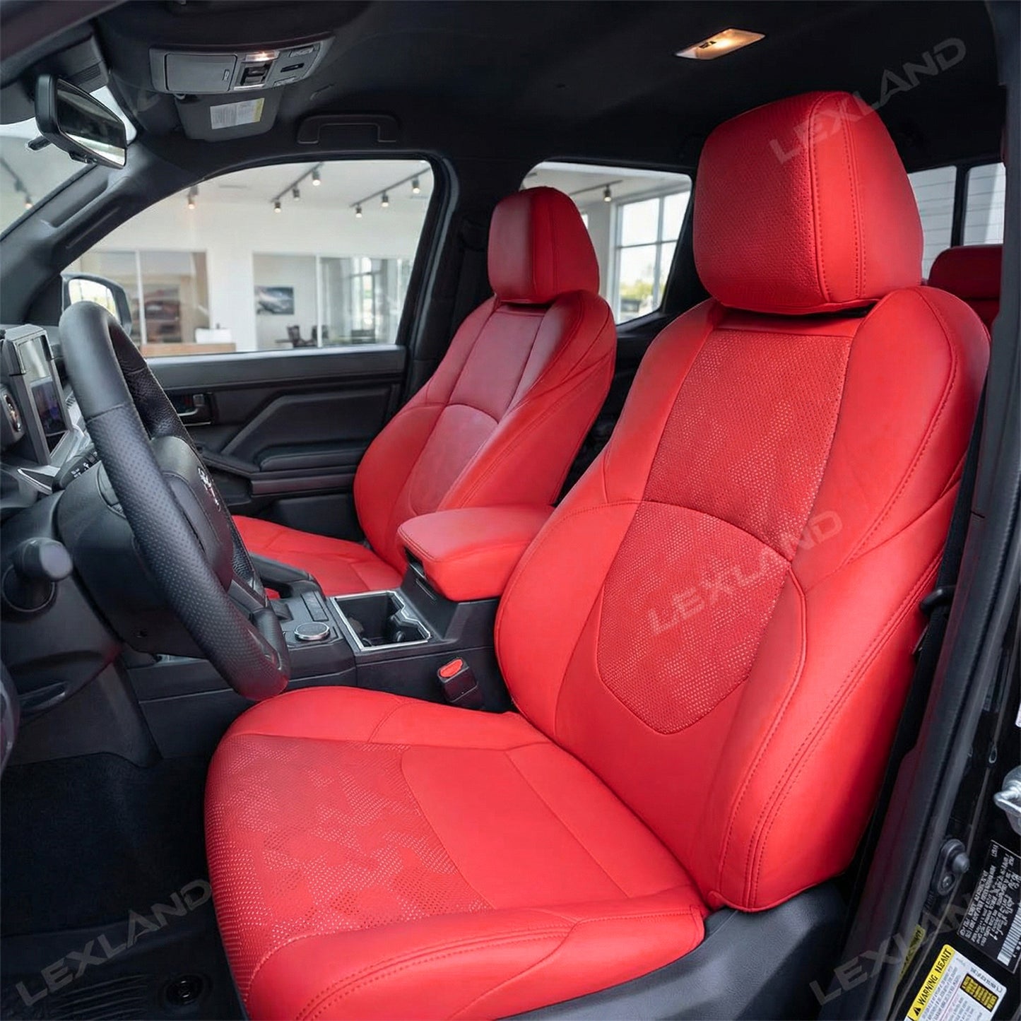 Tacoma Front Row Seat Covers Full Coverage Black/Red Camo Style Seat Protector for Toyota