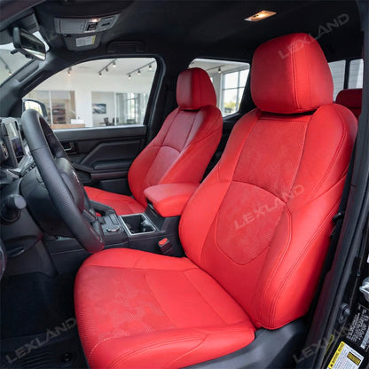 Tacoma Front Row Seat Covers Full Coverage Black/Red Camo Style Seat Protector for Toyota