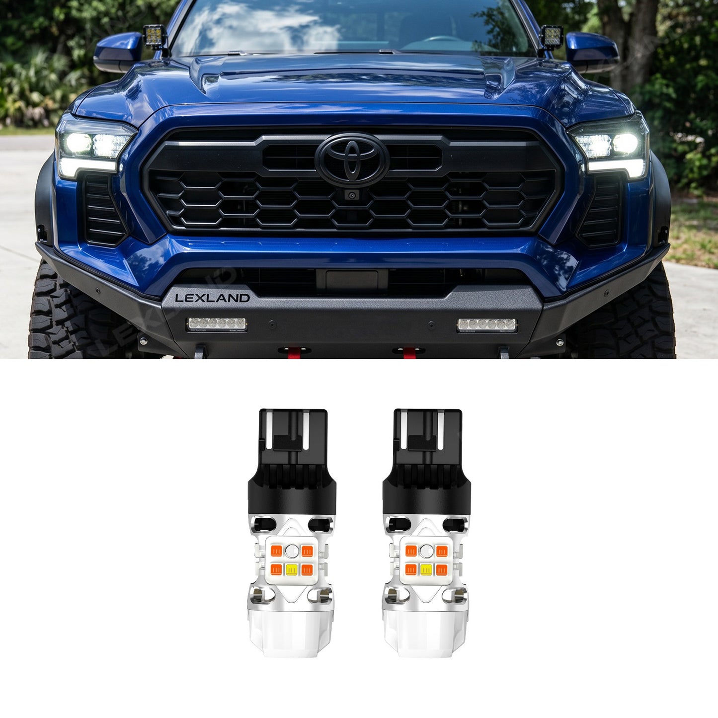 Tacoma Front DRL Turn Signal Parking Light 7443 LED Bulb Replacement Kit