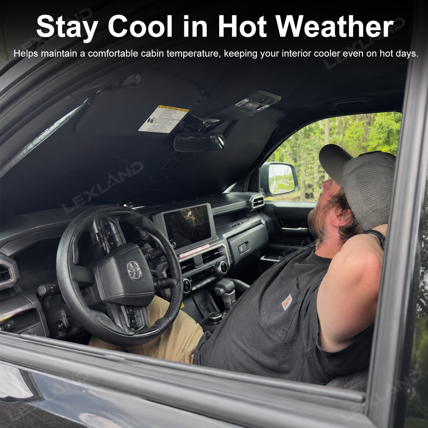 Tacoma Windshield Sun Shade Cooling Ice Crystal Sunshade Front Window Shade 2.0 for Toyota