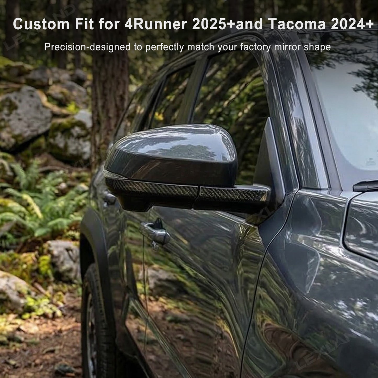 Tacoma/4Runner Rearview Side Mirror Stripe Cover Trim ABS Exterior Decorative Strips 4PCS for Toyota