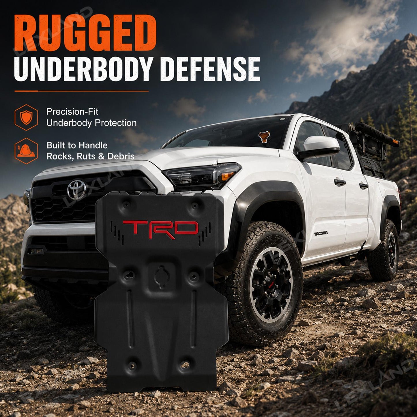 Tacoma Skid Plate with TRD Style Front Engine Undercover Underbody Protection Plate for Toyota