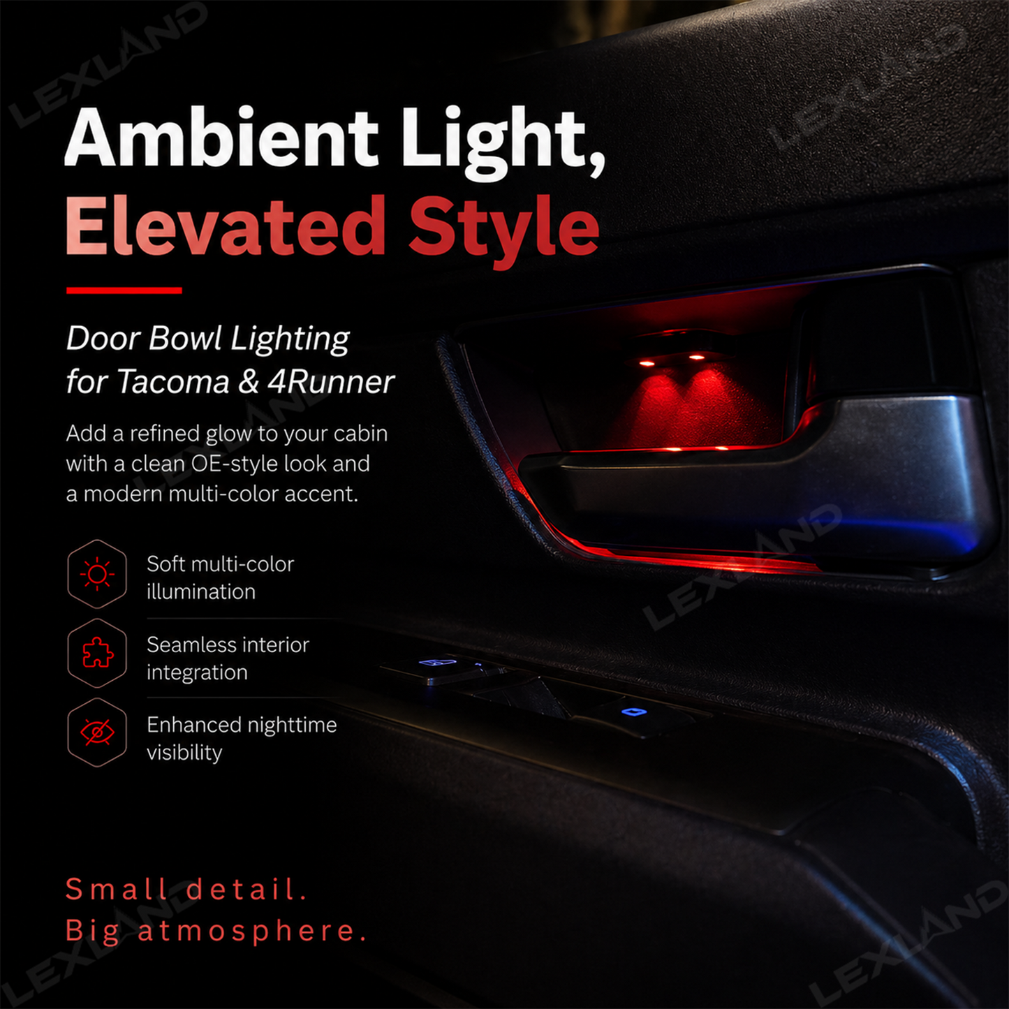 Tacoma Door Bowl Lighting Multi-color Interior Ambient Light Decorative LED Lamp 4PCS