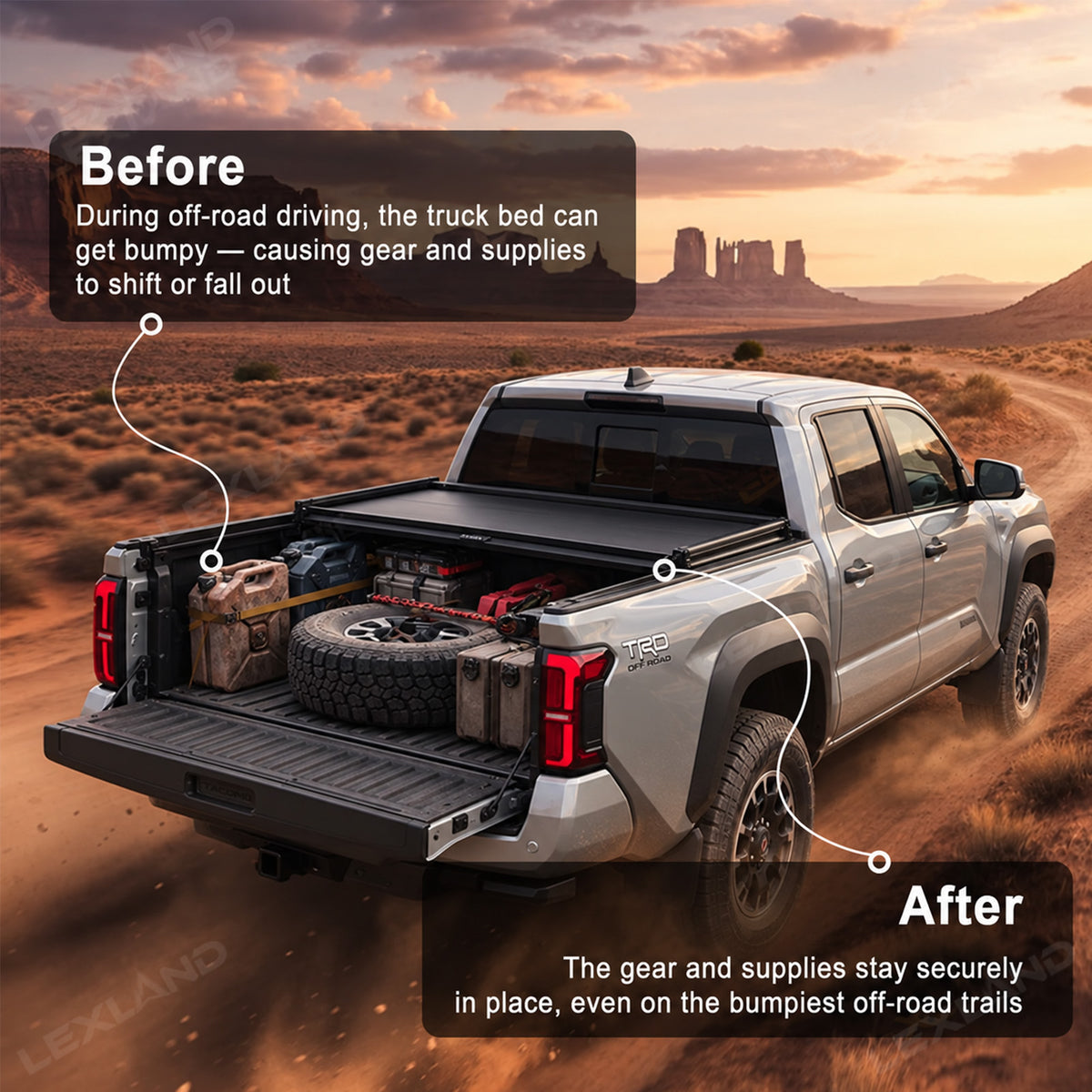 Tacoma Tri-fold Soft Folding Truck Bed Tonneau Cover for Toyota