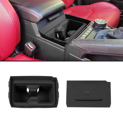 Tacoma/4Runner Center Console Cup Holder Insert TPE Drink Organizer with Lid for Toyota