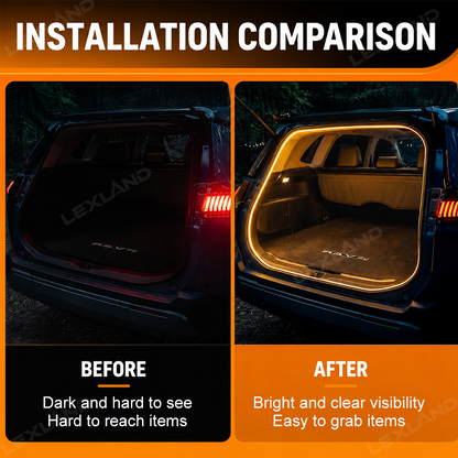 RAV4 Rear Trunk Ambient Lighting Kit LED Trunk Cargo Light Strip Interior Decoration Lights
