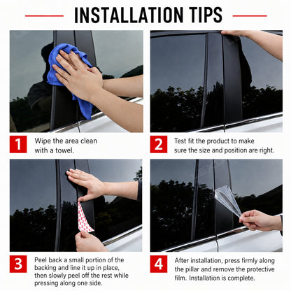 Tacoma B Pillar Trim Covers Door Pillar Overlays Decals 4PCS for Toyota