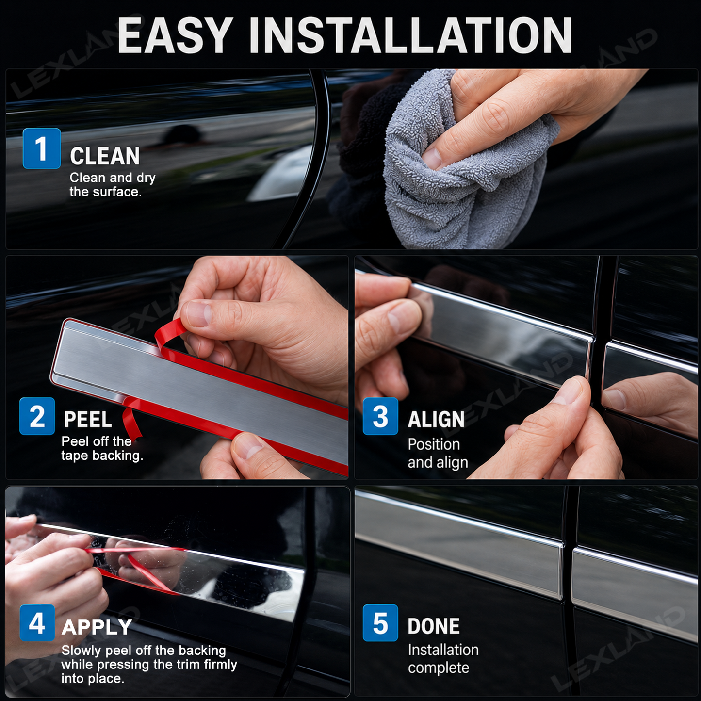 Tacoma Door Body Side Molding Trim Protector Stainless Steel Exterior Side Door Accent Trim 4PCS
