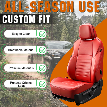 Tacoma Front Row Seat Covers Full Coverage Embossed Seat Protectors with TRD Letter Style for Toyota