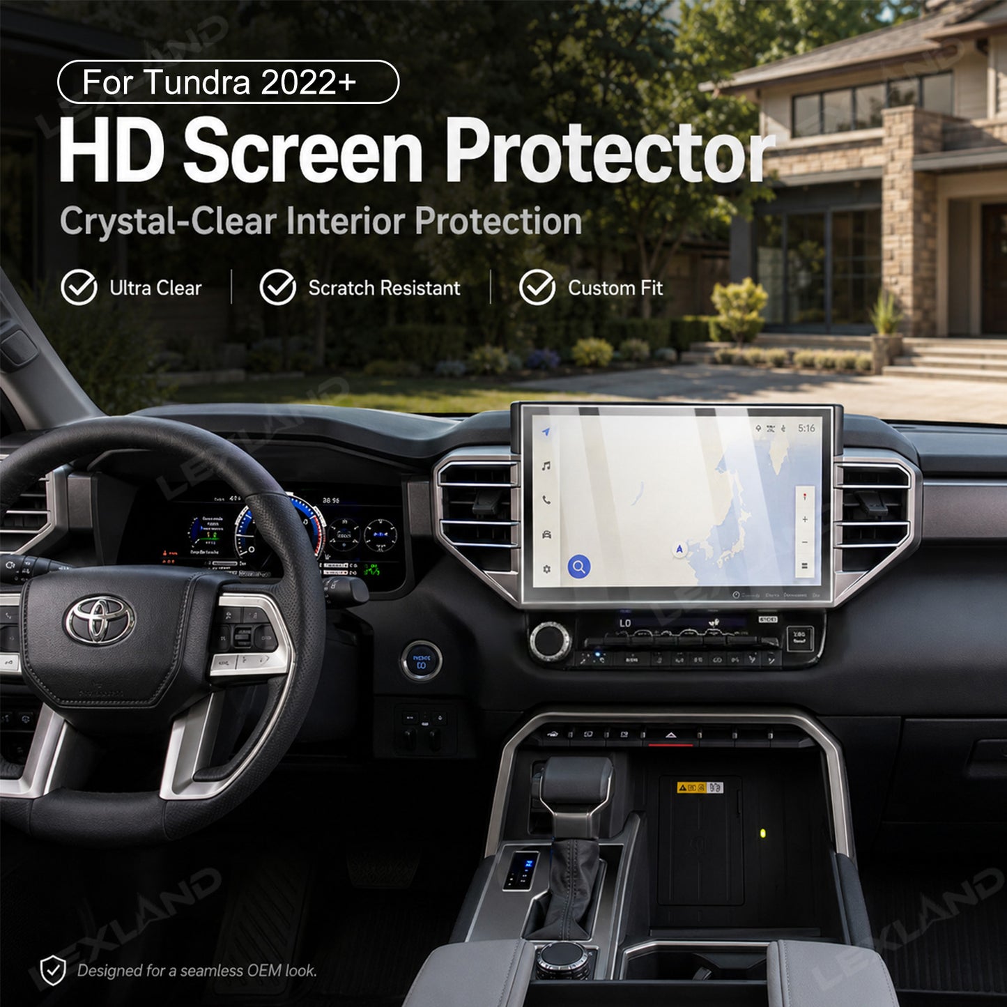 Tundra Screen Protector Tempered Glass Touchscreen Protector for Toyota