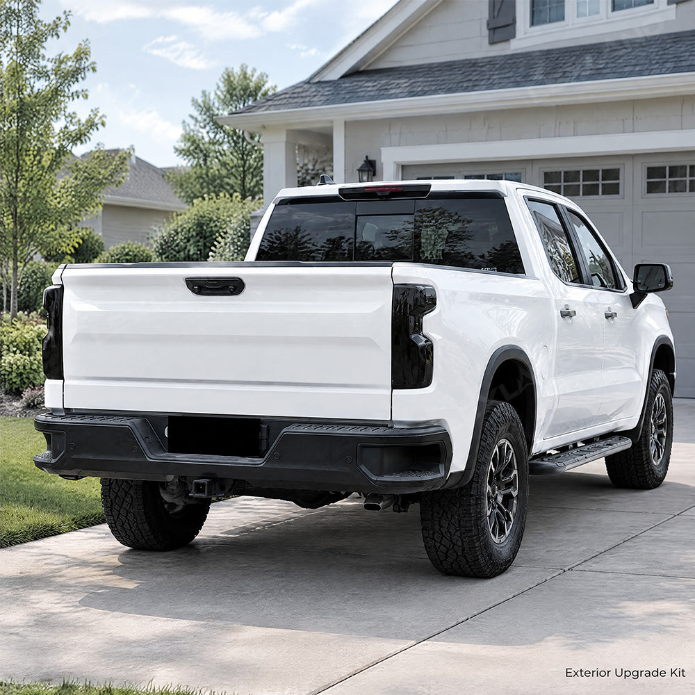 Silverado 1500 Smoked Third Brake Light Cover & Tail Light Covers Overlays Rear Lamp Protector