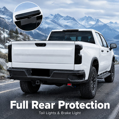 Silverado 1500 Smoked Third Brake Light Cover & Tail Light Covers Overlays Rear Lamp Protector