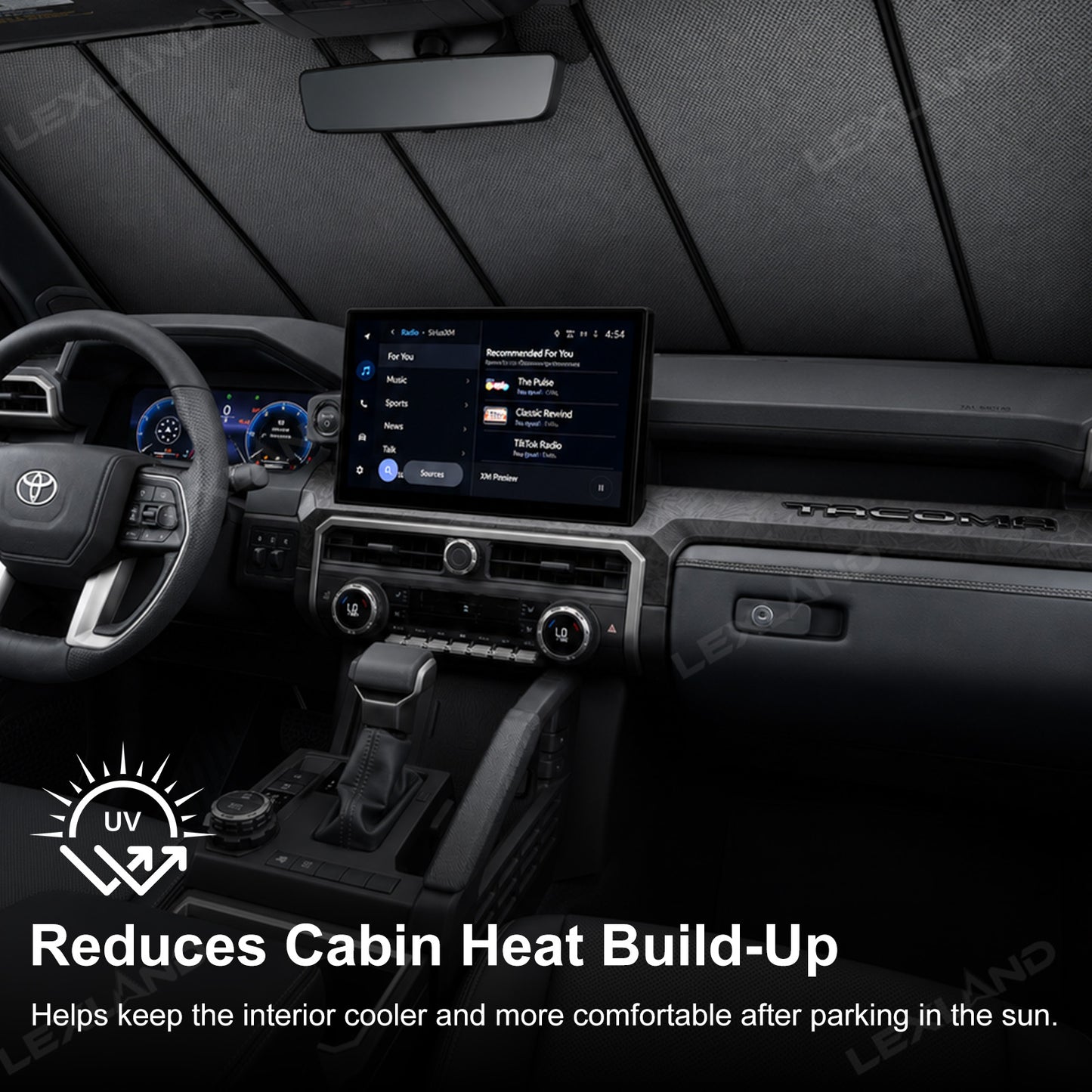 Tacoma/4Runner Electric Front Windshield Sun Shade Auto-Lift Power Sunshade for Toyota