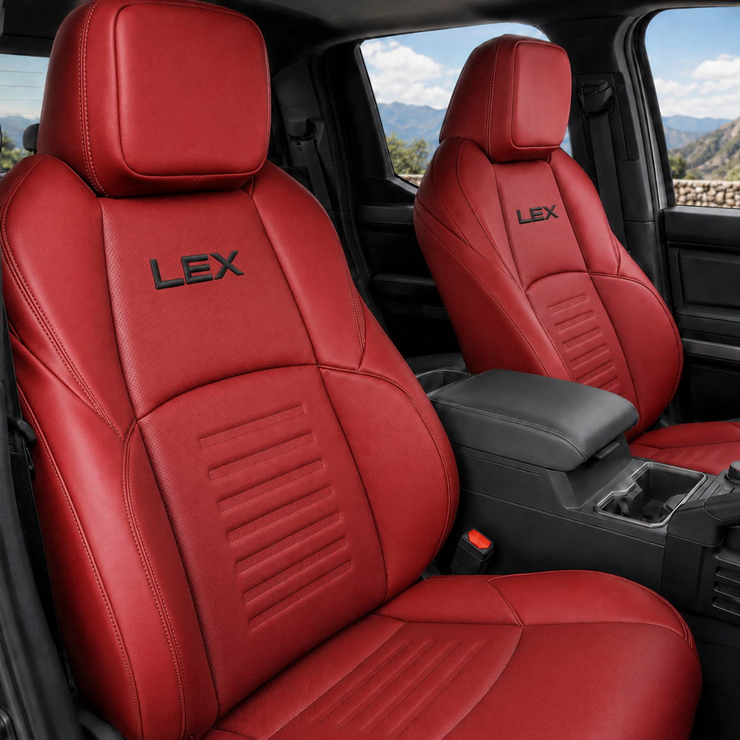 Tacoma /4Runner Seat Covers Full Coverage Embossed Seat Protector with TRD Style for Toyota
