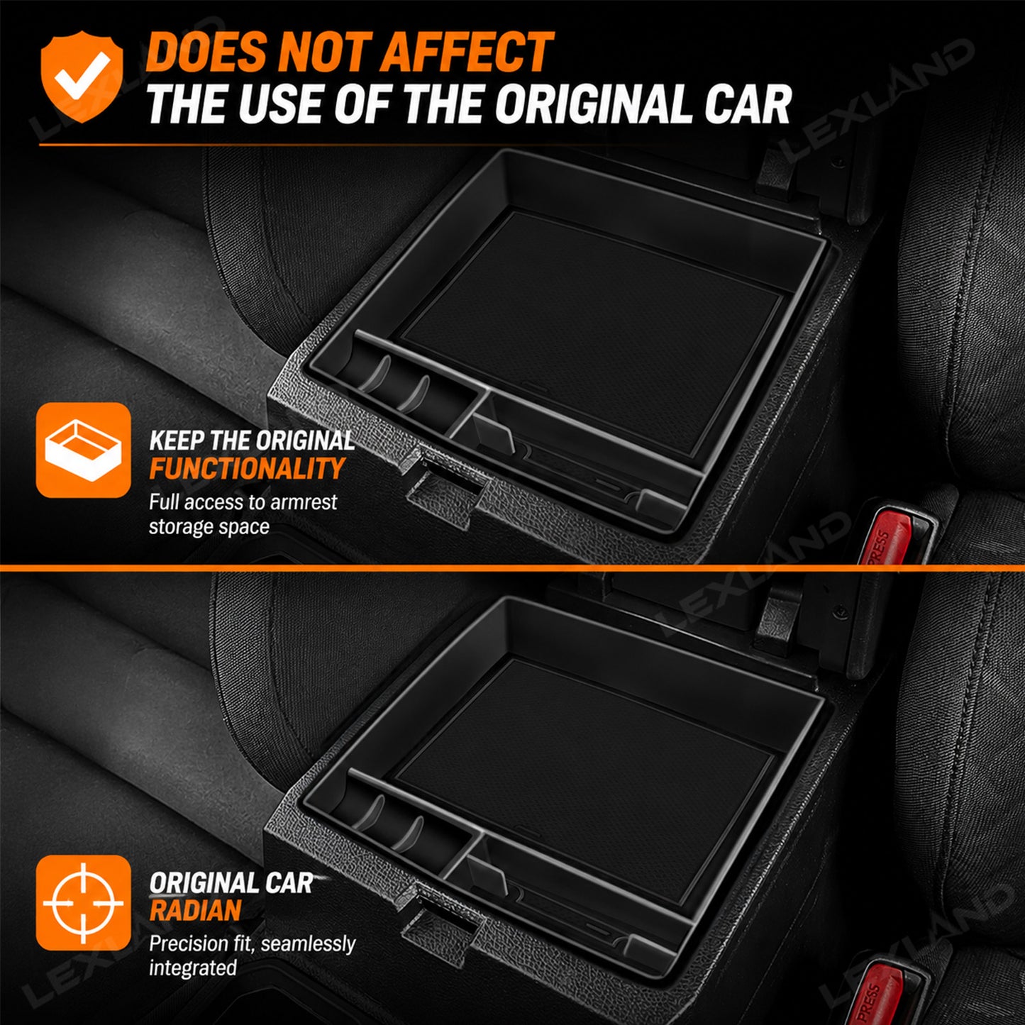 Tacoma Center Console Organizer ABS Armrest Storage Box Container Tray for Toyota