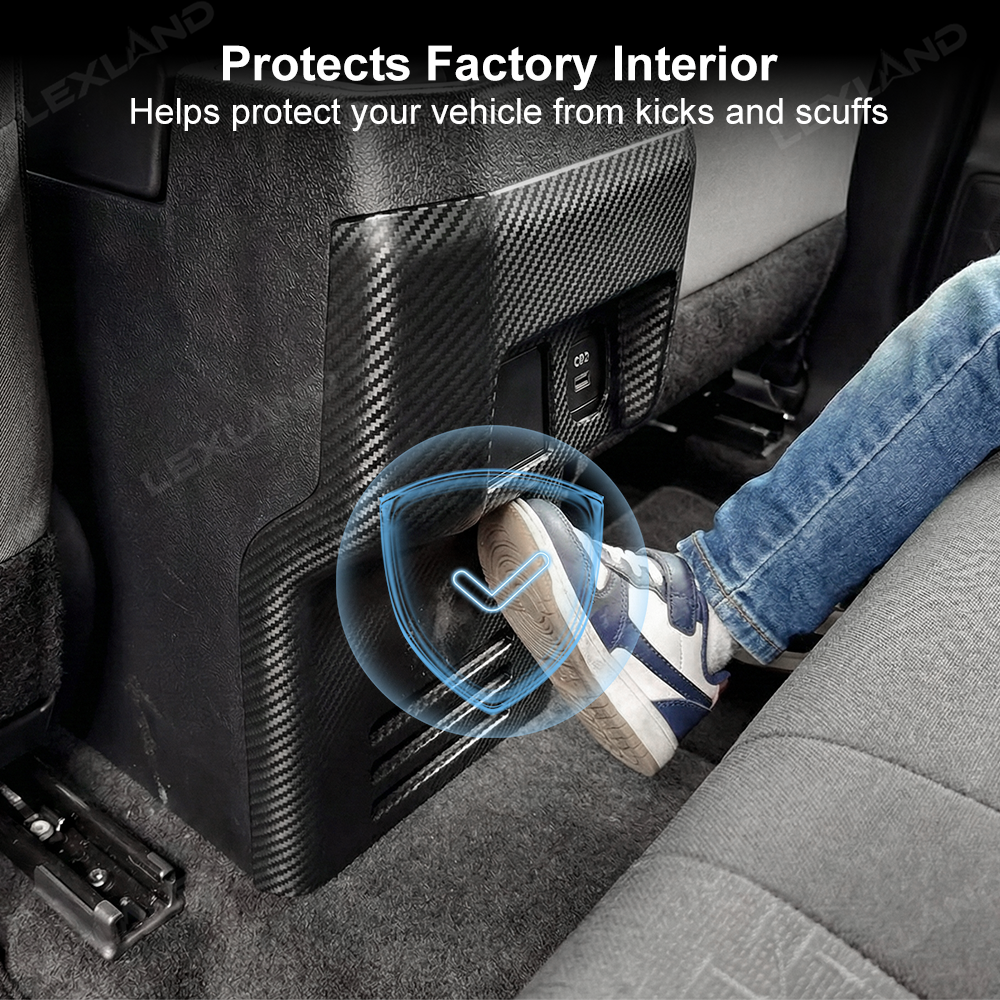 Tacoma Rear Air Vent Outlet Panel ABS Carbon Fiber Style Anti Kick Protection Cover for Toyota