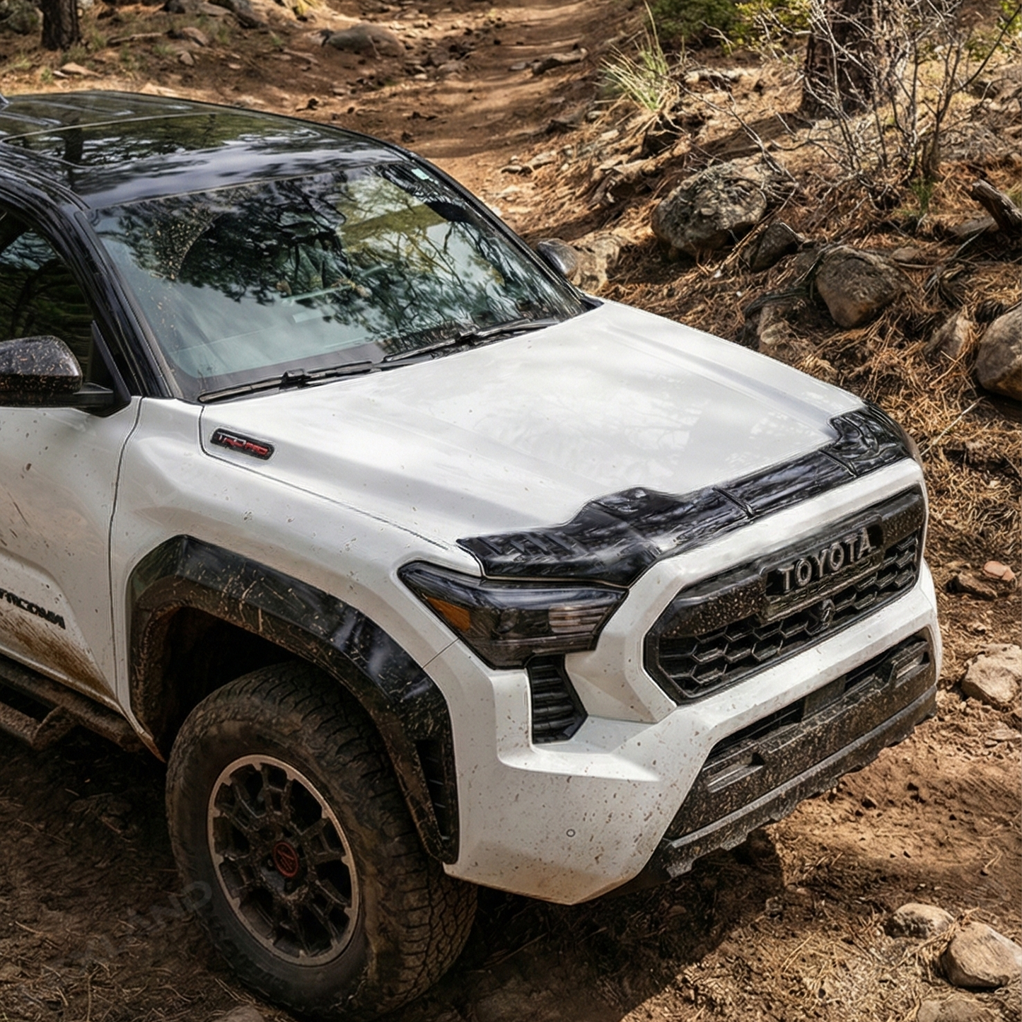 Tacoma Hood Deflector Split Design Hood Protector ABS Hood Shield for Toyota