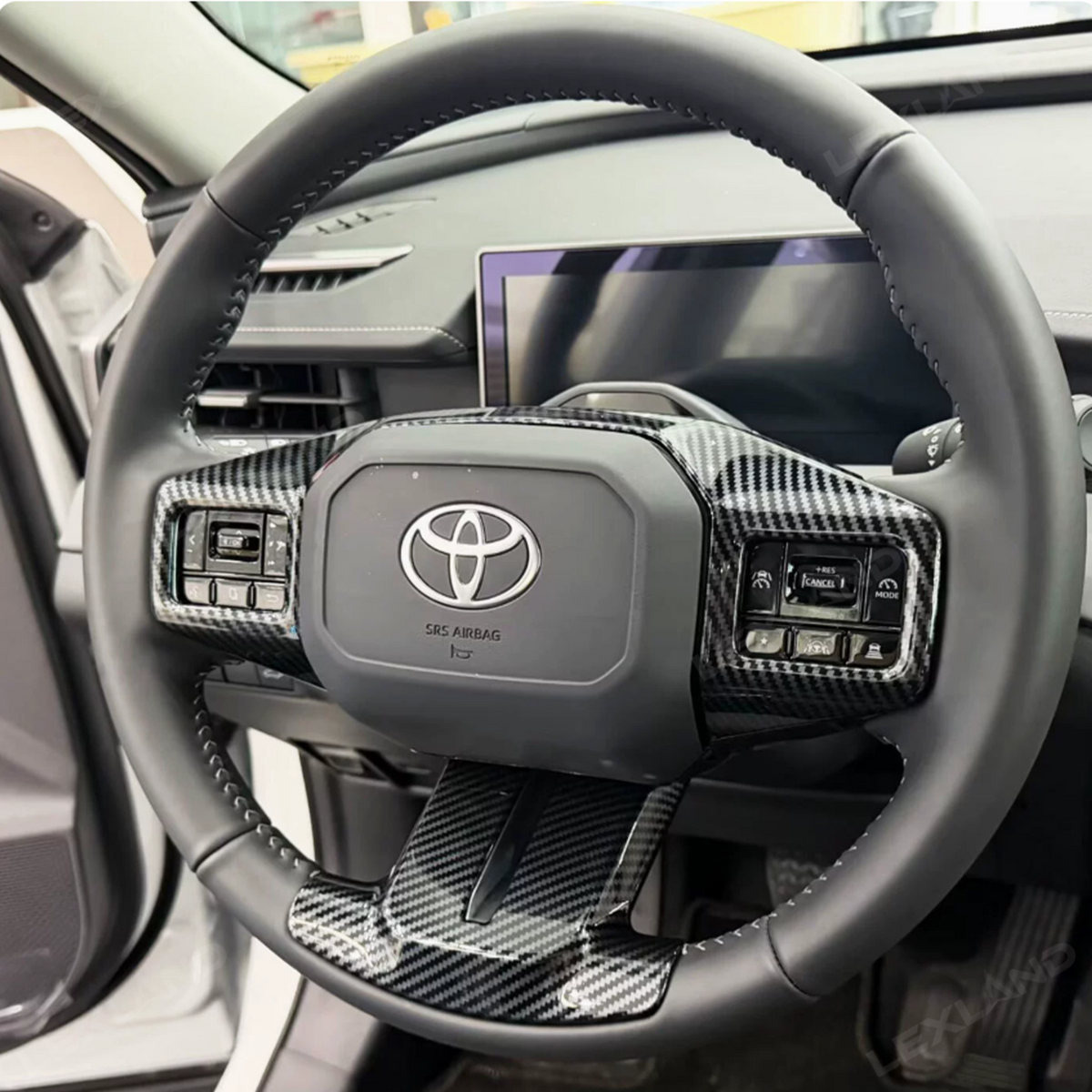 RAV4 Steering Wheel Cover ABS Carbon Fiber Style Interior Upgrade for Toyota