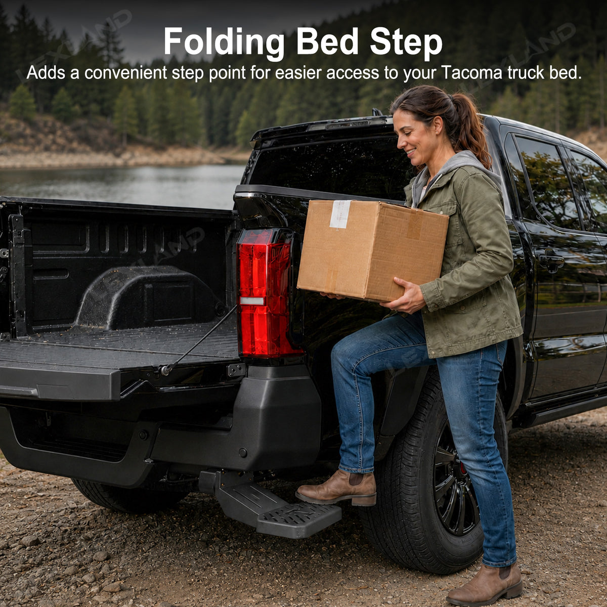 Tacoma Tailgate Step Truck Passenger Side Rear Bed Step Rear Bumper Access Step for Toyota