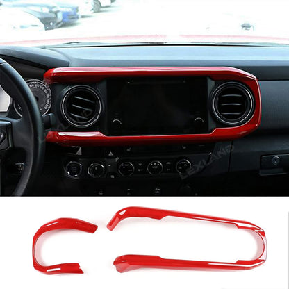 Tacoma Dashboard Cover Central Console Dash Panel TRD Style Red Decorative Interior Accents for Toyota