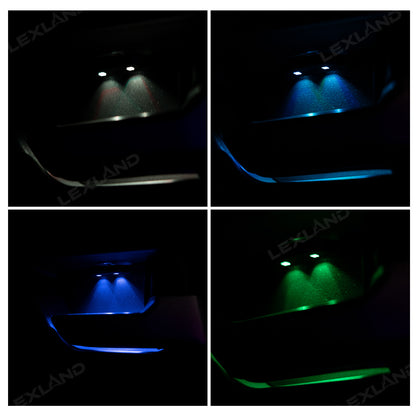 4Runner Door Ambient Lighting Kit Multi-color LED Door Handle Cup Lights 4PCS for Toyota