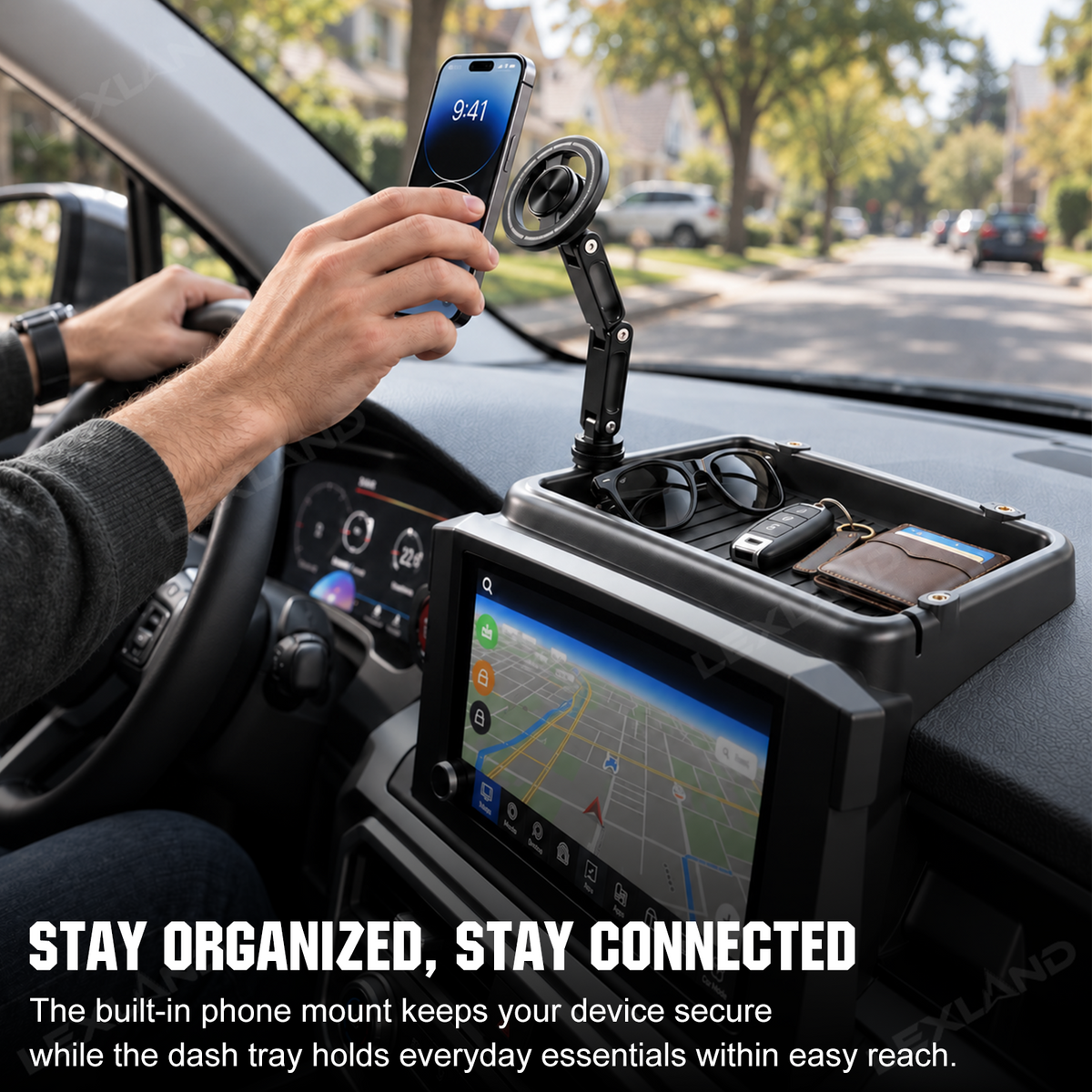 Tacoma/4Runner Dashboard Storage Organizer Tray & Magnetic Phone Mount Kit for Toyota