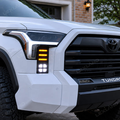 Tundra LED Daytime Running Lights Dual-Color DRL Sequential Turn Signal Lighting Upgrade for Toyota