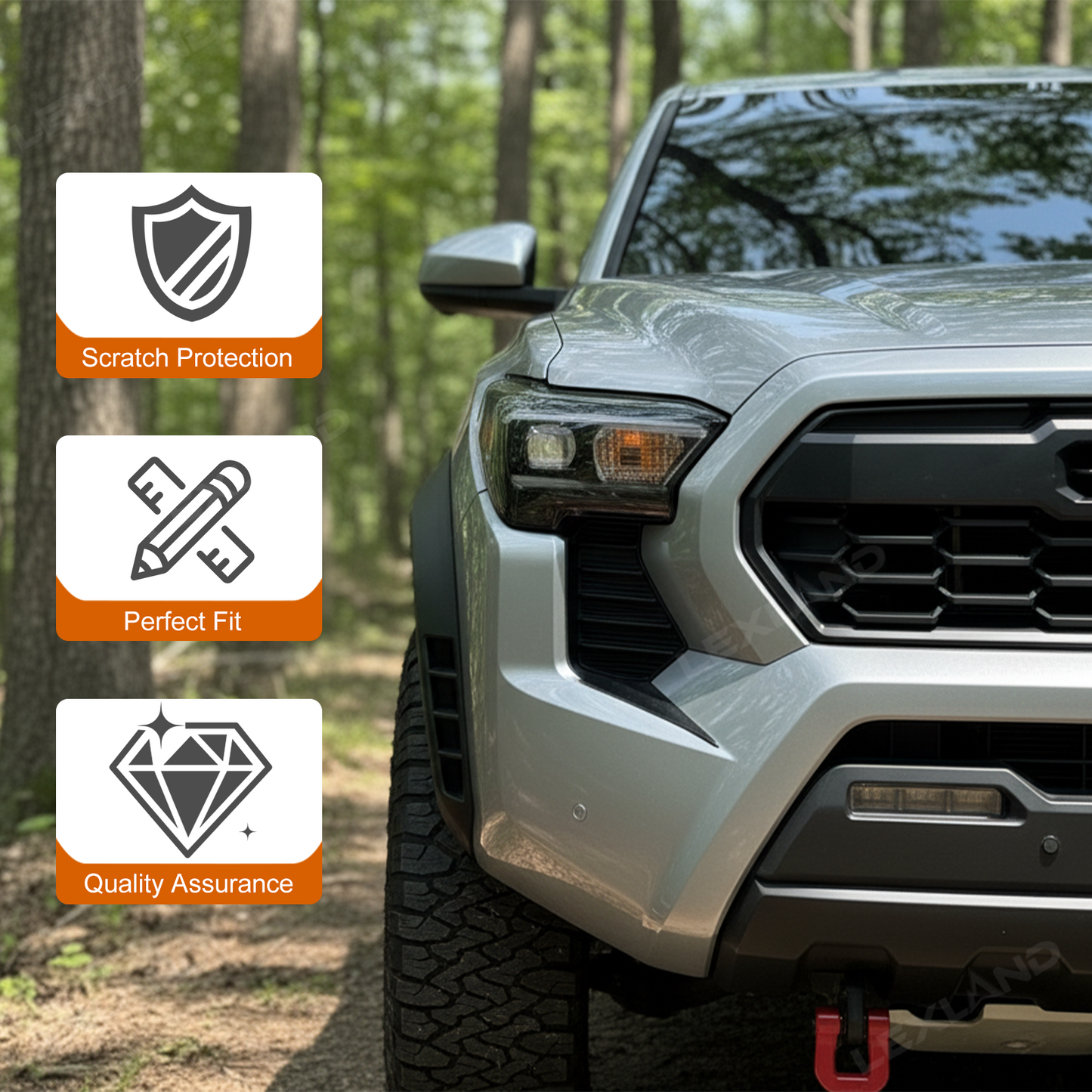 Tacoma Front Side Grille Patch Decor Cover Front Headlight Grille Decals for Toyota