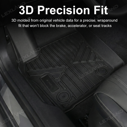 Tacoma Floor Mats All Weather TPE Floor Liners with Anti-Slip Spikes for Toyota