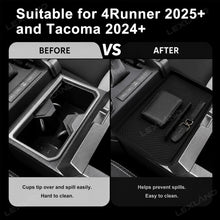Tacoma/4Runner Center Console Cup Holder Insert TPE Drink Organizer with Lid for Toyota