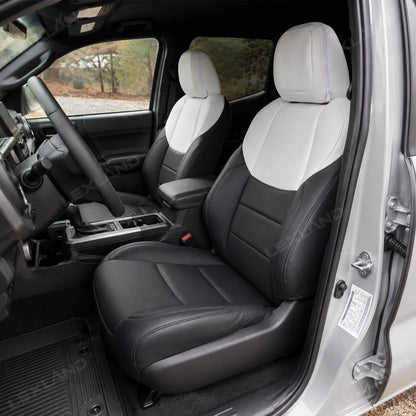 Tacoma /4Runner Seat Covers Black & White Two-tone Seat Protector with TRD Style for Toyota