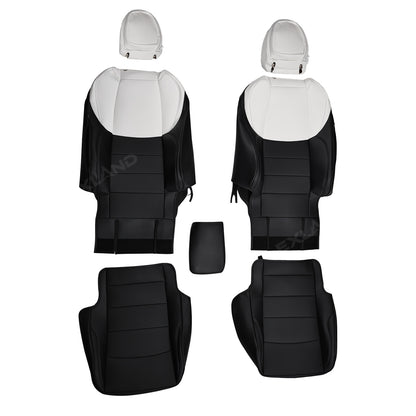 Tacoma /4Runner Seat Covers Black & White Two-tone Seat Protector with TRD Letter Style for Toyota