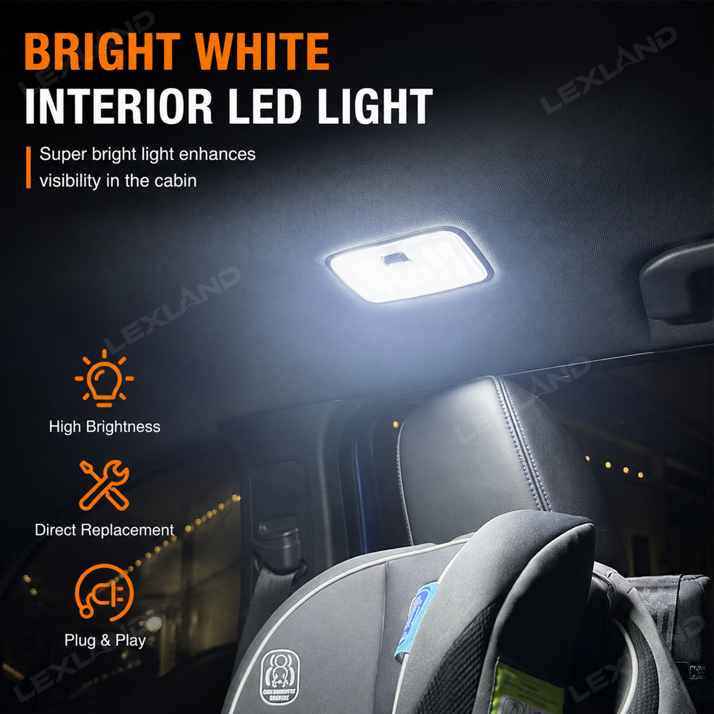 Tacoma/4Runner LED Rear Dome Light White Overhead Light Interior Light Upgrade of Toyota