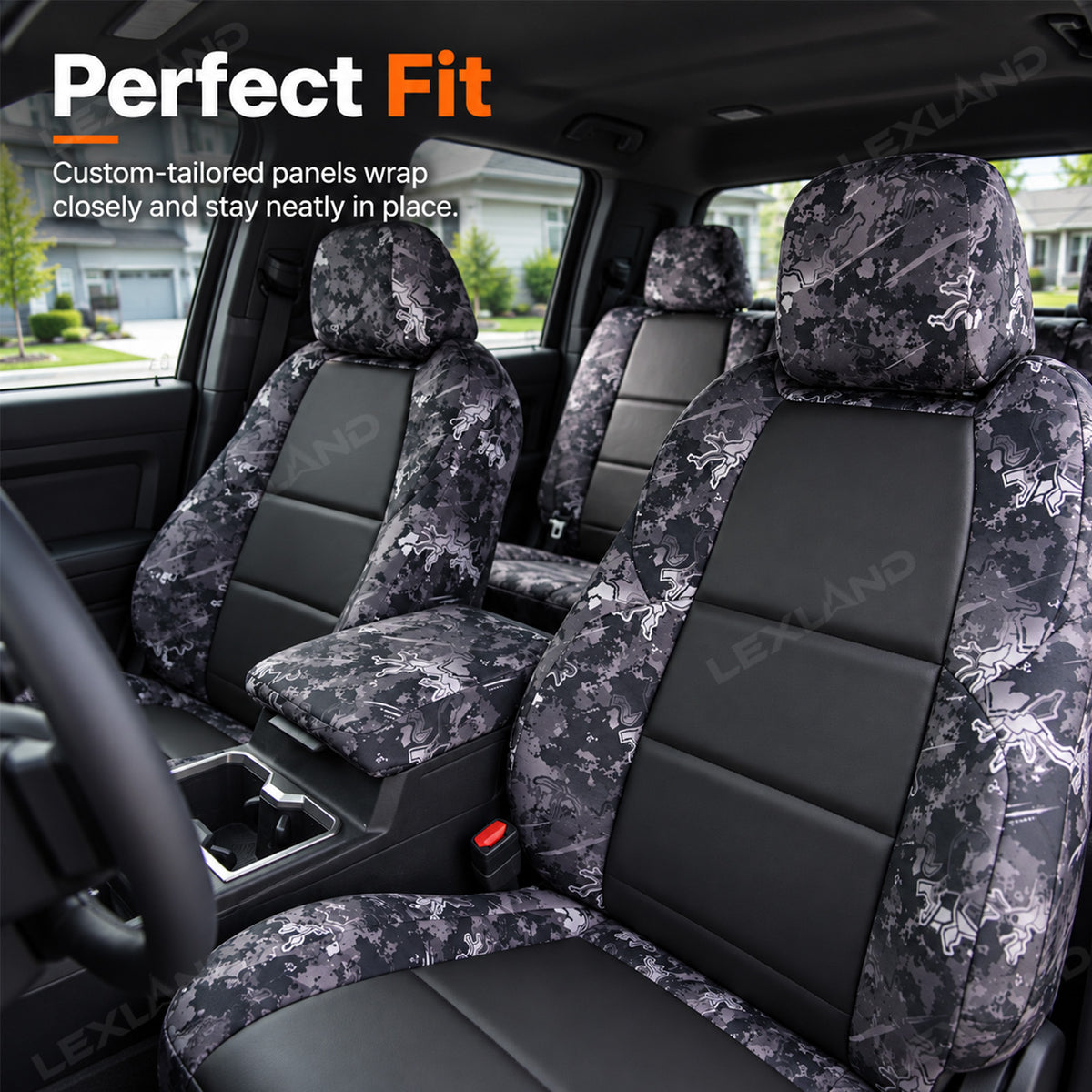 Tacoma/4Runner Seat Covers Nappa Leather Camo Seat Protector 3.0 for Toyota