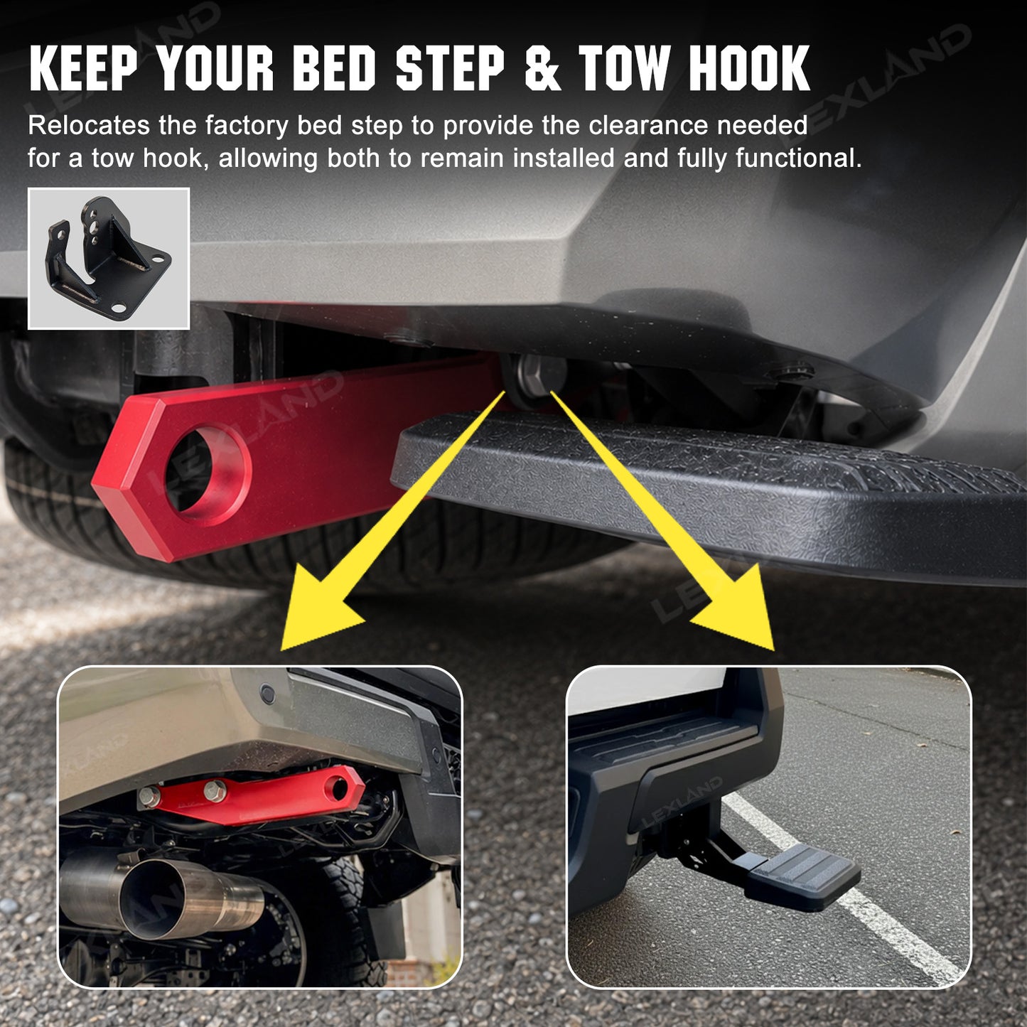 Tacoma Bed Step Relocation Bracket Metal Bed Step Relocator for Toyota