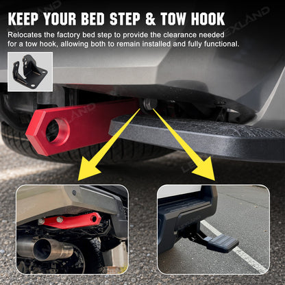Tacoma Bed Step Relocation Bracket Metal Bed Step Relocator for Toyota