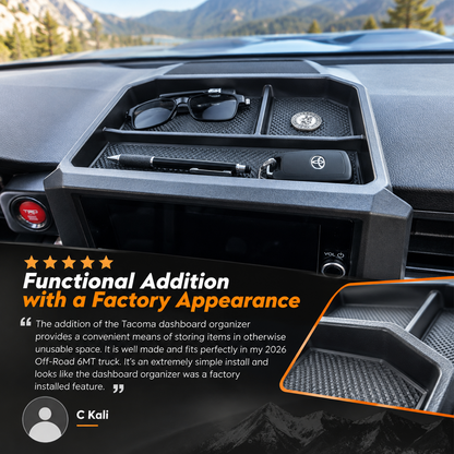 Tacoma Dashboard Organizer Tray Behind Screen Interior Dash Storage Box for Toyota