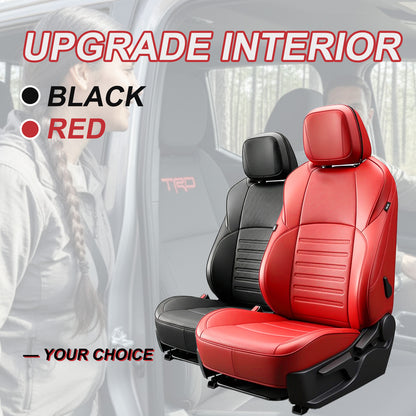 Tacoma Front Row Seat Covers Full Coverage Embossed Seat Protectors with TRD Letter Style for Toyota