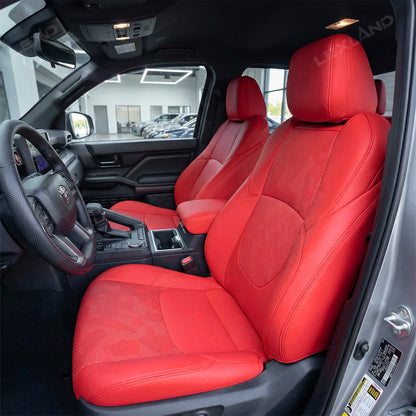Tacoma Front Row Seat Covers Full Coverage Black/Red Camo Style Seat Protector for Toyota