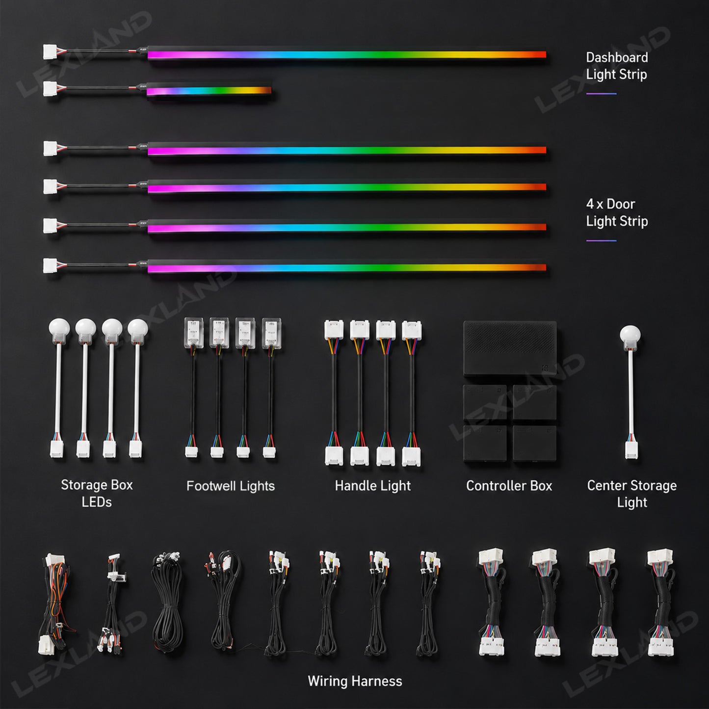 Tacoma RGB Ambient Lighting Kit Dynamic Interior LED Light Strips App Control & Music Sync