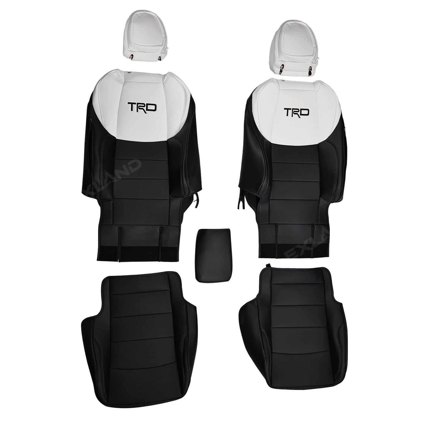 Tacoma /4Runner Seat Covers Black & White Two-tone Seat Protector with TRD Letter Style for Toyota