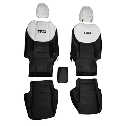Tacoma /4Runner Seat Covers Black & White Two-tone Seat Protector with TRD Letter Style for Toyota