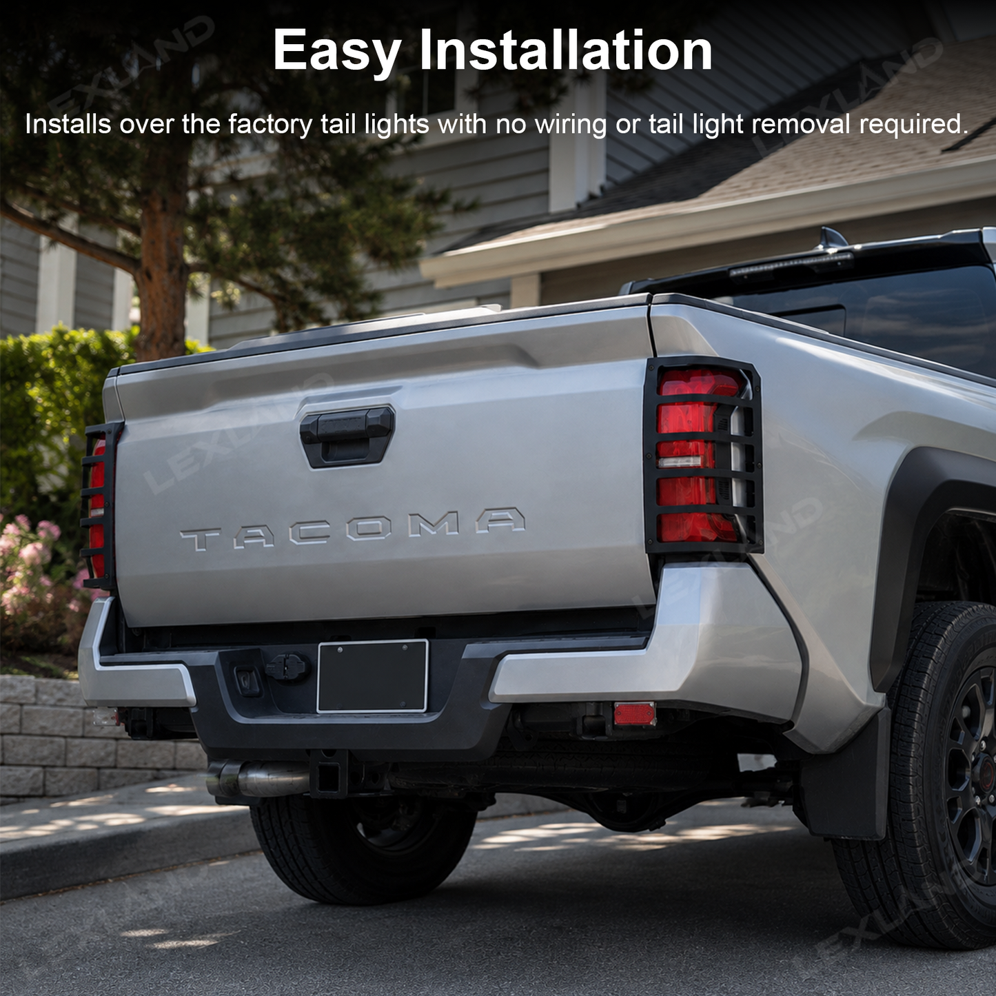 Tacoma Tailgate Tail Light Protective Cover Trim Metal Rear Taillight Covers 2PCS for Toyota