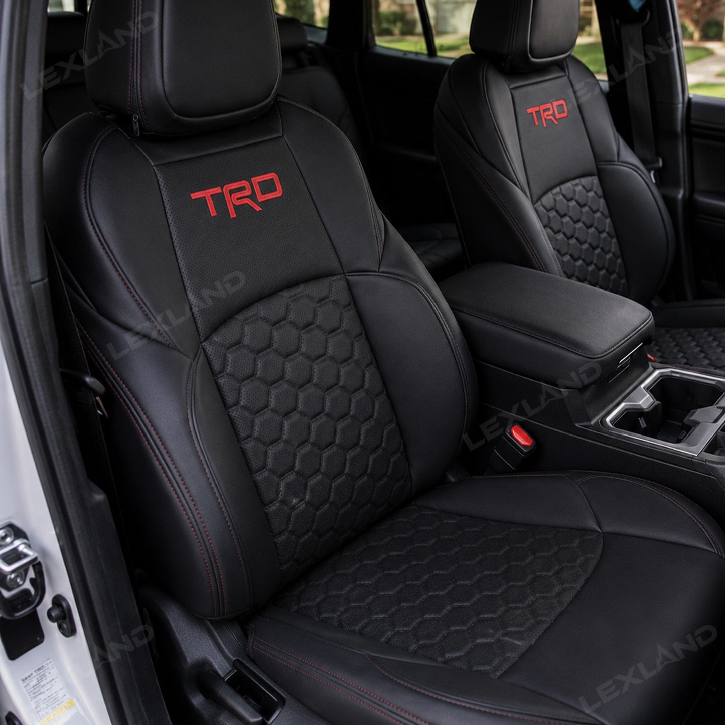 Tacoma/4Runne Seat Covers Honeycomb-Pattern Seat Protectors with TRD Letter Style for Toyota