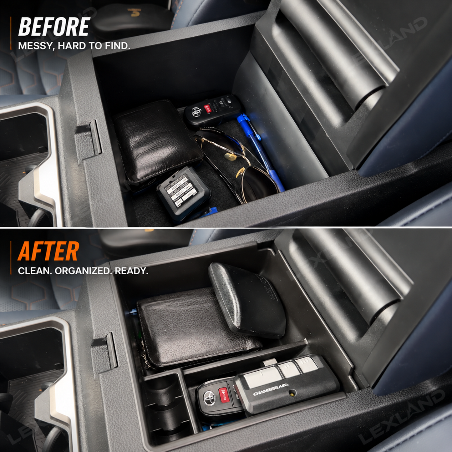 4Runner Center Console Organizer Tray Armrest Storage Box For Toyota