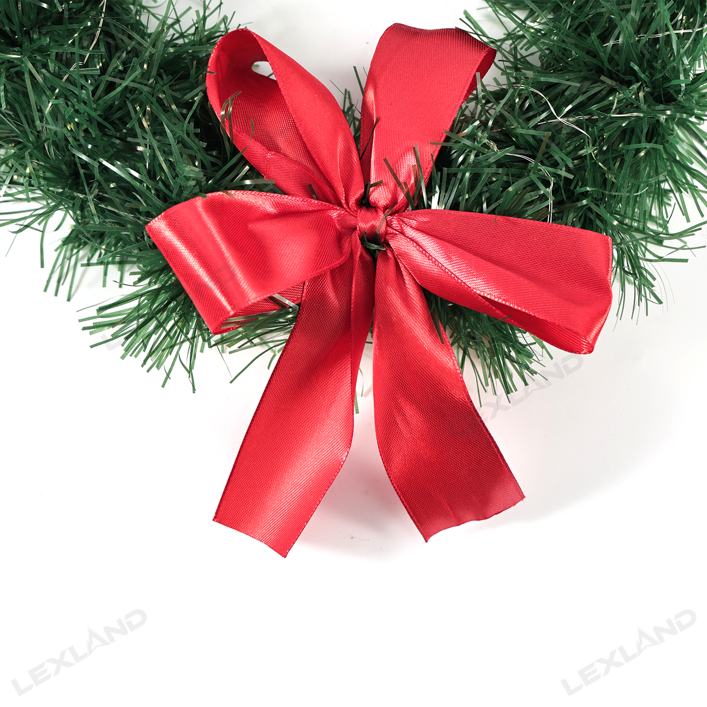 LED Christmas Wreath with Red Bow Car Front Grille Wreath Exterior Decoration for Toyota